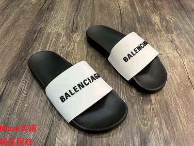 【Mark美鋪】Balenciaga 巴黎世家 字母黑白 拖鞋