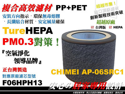 【醫用級 抗菌】高效 PM0.3 奇美 AP-06SRC1 空氣清淨機 活性碳 濾網 濾心 濾芯 同 F06HPH13