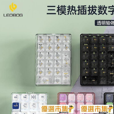 咖咖優選 現貨  leobog k21透明數字小鍵盤三模機械客制化pad熱插拔套件