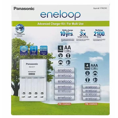 [COSCO代購] a促銷到3/14  C176230 Panasonic ENELOOP 充電器含電池組 6入三號 +4入四號