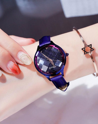 熱銷 2019新款古歐GUOU星空手錶腕錶女韓版時尚防水學生女錶潮流女士腕錶519 WG047