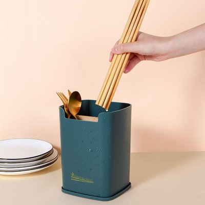 廚房筷子簍家用放餐具勺子瀝水架創意多功能置物架方形分格筷子籠