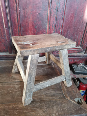 【二手】老木頭板凳，全榫卯結構，漿好，木質不詳需自斷，品相如圖請看28520【李掌櫃】