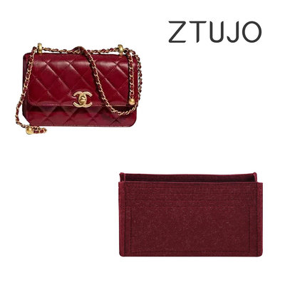 內袋 包撐 包中包 【ZTUJO】適用于香奈兒雙金球CF mini內膽包英國進口毛氈收納整理