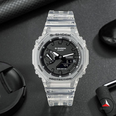 卡西歐 G-Shock GA-2100SKE-7A 透明錶帶數字模擬男士女士手錶
