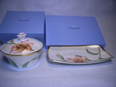 英國 Wedgwood  Enchanted Garden  骨瓷長盤與珠寶盒  全新 有原廠盒