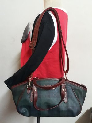 全新皮包 Lisanza King POLO 蘇格蘭紋 手提包 水餃包 側背包 肩背包 斜背包 展示包 附長背帶 特價