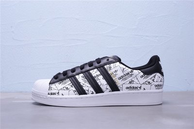 Adidas Superstar 貝殼頭 滿版LOGO 金標 休閒運動板鞋 男女鞋 FV2819