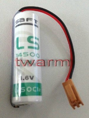 《德源科技》型號：LS14500 (帶插頭) / SAFT 3.6V AA 工控鋰電池 (NO.94) LS-14500