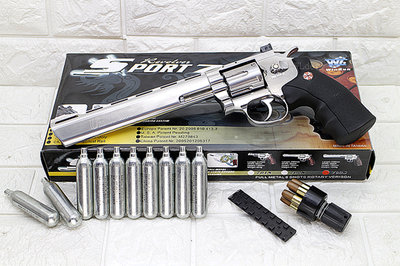 [01] WG 8吋 左輪 手槍 CO2槍 惡靈古堡 保護傘 + CO2小鋼瓶 ( 左輪槍8吋SP703直壓槍BB槍