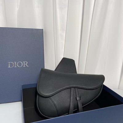 阿Sa二手 【Dior 】迪奧 2019新款 Saddle 男款 黑色 真皮 馬鞍包 斜挎包 經典款 現貨