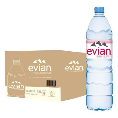 (漾霓)-代購~ Evian 天然礦泉水 1500毫升 X 12入-217407 (代購商品 下標詢問現貨)