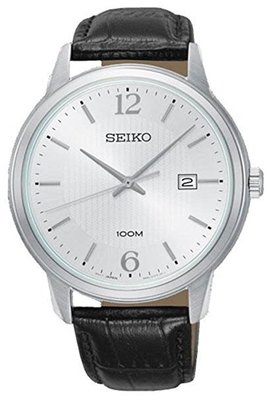 【金台鐘錶】SEIKO 精工 時尚皮帶 防水100米 男錶(銀)  SUR265P1