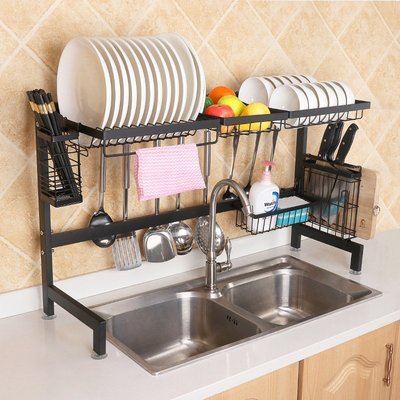 特賣-廚房洗碗池304不銹鋼水槽置物架碗筷瀝水架收納架晾碗神器
