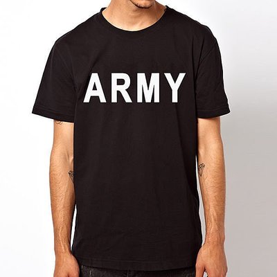 【Dirty Sweet】ARMY Tee潮流短袖棉質T恤-黑色 陸軍