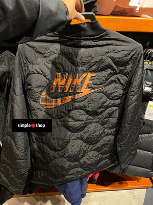 【Simple Shop】NIKE 格紋 棒球外套 運動外套 法蘭絨 外套 黑色 男款 DO2966-010