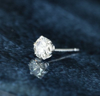 鑽石20分 天然鑽石耳環 PT900， 附鑑定證書