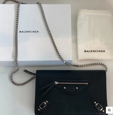 小甄二手Balenciaga edge woc 黑色 銀邊 銀釦 mini city  機車包 鏈條包