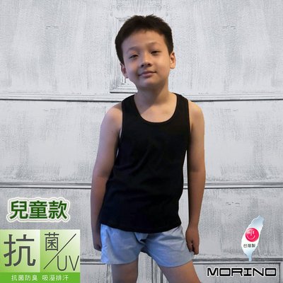 MIT兒童抗菌防臭運動背心-黑色【MORINO】-MO4301