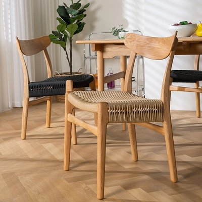 【廠家現貨直發】尼摩丹麥設計師CH23 Chair餐椅北歐實木家用侘寂風編繩椅子靠背椅