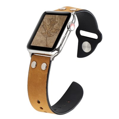 蘋果智慧手錶真皮表帶 Apple Watch234/SE代瘋馬紋刀型表帶 Iwatch5代6代替換錶帶