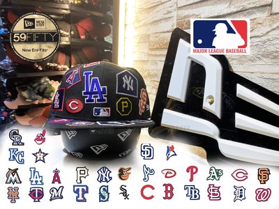New Era x MLB Team All Over 59Fifty 美國職棒全部球隊 Logos全封棒球帽