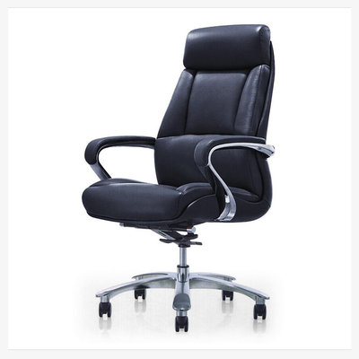 【上丞家具】台中免運 244-2 大型黑色牛皮辦公椅 牛皮 主管椅 電腦椅 真皮 人體工學椅 辦公椅 牛皮