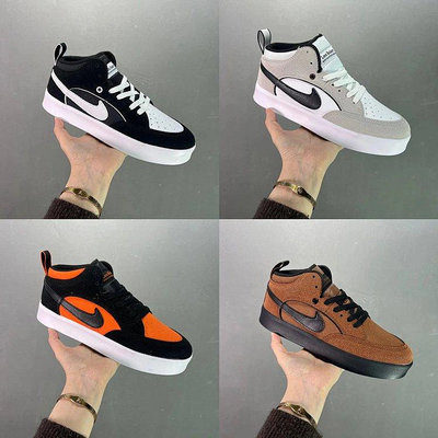 ? Nike SB REACT LEO 2023冬季新款復古中幫滑板鞋休閑運動鞋 貨號:DX4361-100-3