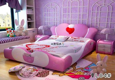 【大熊傢俱】CB L04  公主床 粉色床 卡通床 兒童床 愛心 皮床 單人床 雙人床 造型床 單人加大 收納床
