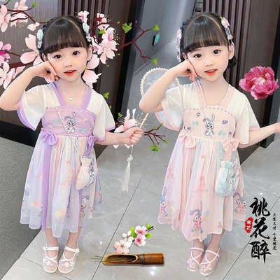 女童漢服夏裝新款古洋裝寶寶星黛露公主裙兒童中國超仙襦裙