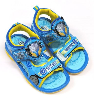 【菲瑪】TOBOT 機器戰士 黏帶電燈涼鞋 藍TOKT66016