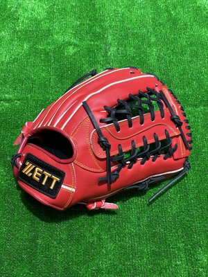 棒球世界全新 ZETT棒壘球野手T網狀手套(BPGT-81227)特價日本紅色
