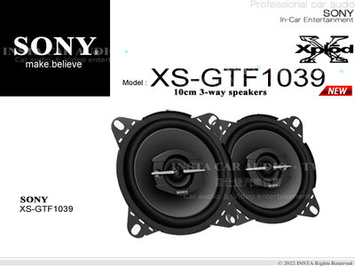 音仕達汽車音響 SONY XS-GTF1039 四吋三音路同軸喇叭 4吋3音路 公司貨 210W