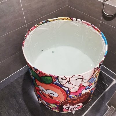 泡澡桶加厚塑料浴盆成人家用全身折疊浴桶拆卸大號圓形~特價