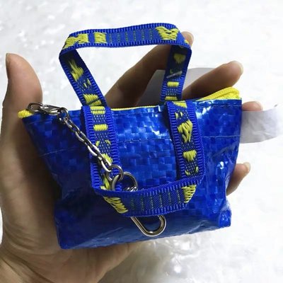 IKEA 宜家零錢包鑰匙包超迷你小收納袋小藍袋子購物袋克諾里格信用卡包
