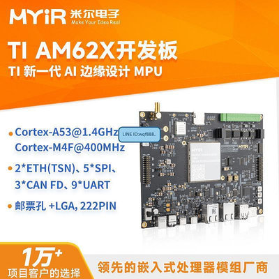 眾信優品 米爾電子TI AM62X工業開發板 Cortex-A53工控板AM625462526231KF2911