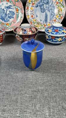 日本回流瓷器 深川製 仙鶴延年茶蓋杯，全新全品
