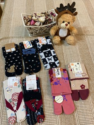 美家園日本生活館 日本製 棉毛 短襪足袋保暖襪兩指襪