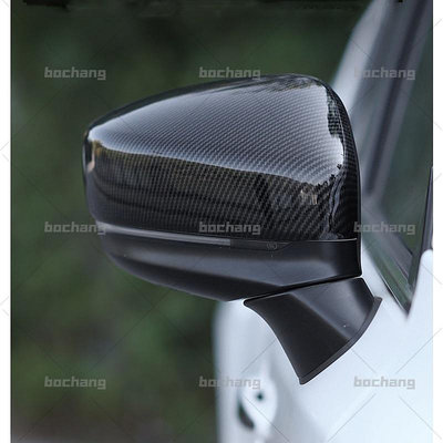 MAZDA 馬自達 CX9 CX8 CX5 側視車門後視鏡罩碳纖維亮黑色外飾汽車配件裝飾