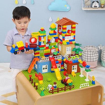 專場:男女孩大顆粒積木拼圖兒童玩具3-6周歲7歲益智拼裝拼插游戲桌 無鑒賞期 自行安裝