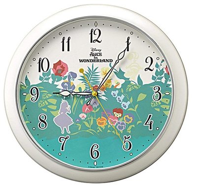 日本原裝進口 正品迪士尼愛麗絲夢遊仙境歐式夜光螢光床頭時鐘房間客廳時鐘鬧鐘靜音鐘錶 6389c
