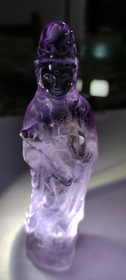 老水晶觀音雕像1290 古玩雜項 壽山石 擺件【銀元巷】