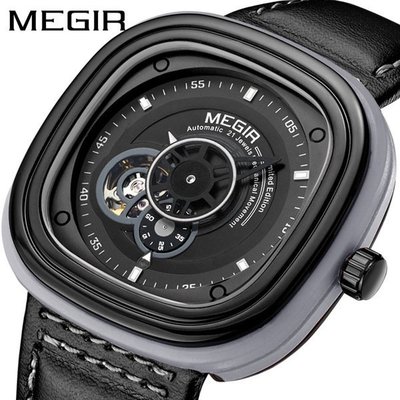 窩美MEGIR全自動方面版型潮流機械男手錶