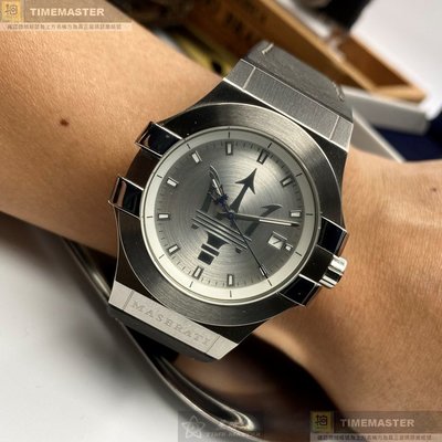 MASERATI手錶,編號R8851108018,42mm銀錶殼,咖啡色錶帶款