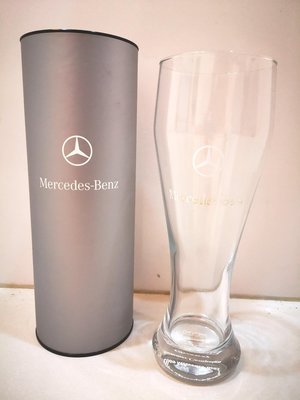 出清中華賓士原廠 大容量 啤酒杯 玻璃曲線杯+收藏罐 Mercedes-Benz  Summer Campaign紀念杯