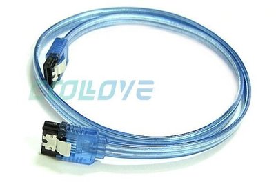 小白的生活工場*SATA3 180對180度(金屬壓扣設計)傳輸線(藍色藍頭)/長度60CM