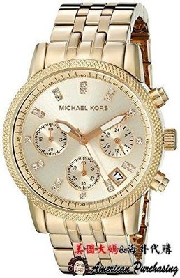 潮牌MICHAEL KORSMK手錶 經典時尚金色精鋼三眼日期錶腕錶MK5676 美國正品-雙喜生活館