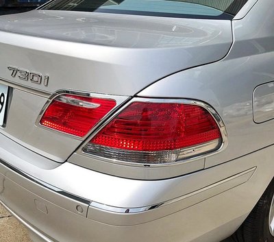 圓夢工廠 BMW E66 05~09 760li 730d 750i 730ld 改裝鍍鉻銀車燈框飾貼 後燈框 尾燈框