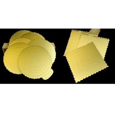 【嚴選SHOP】4/6/8吋 金色圓形 方形 蛋糕盒硬紙托 加厚硬蛋糕紙墊 圓形方形蛋糕慕斯底托【C015】