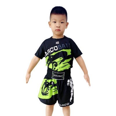 促銷打折  拳擊服馬卡巴德少兒自由搏擊訓練散打服格斗拳擊健身兒童速干衣套裝定制